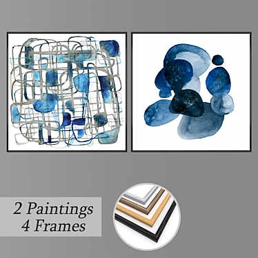 Modern Art Set with Multiple Frame Options 3D model image 1 