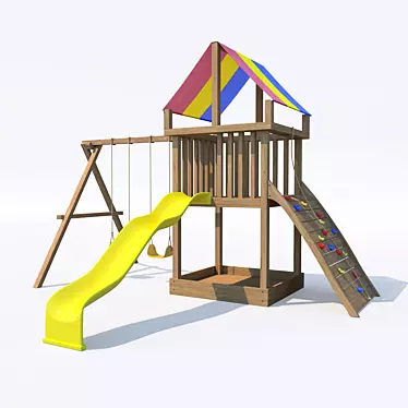Kindergarten 3-IN-1 Swing Set 3D model image 1 