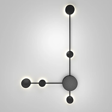 Modern Black Metal LED Wall Light - Geometry 3D model image 1 