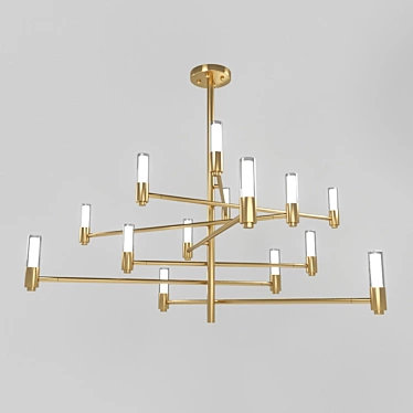 Inodesign Modern Brass Chandelier 3D model image 1 