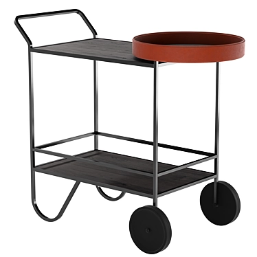 Stylish Metal Food Trolley 3D model image 1 