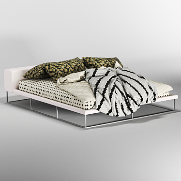 Ile Bed: Upholstered, Removable Cover 3D model image 1 