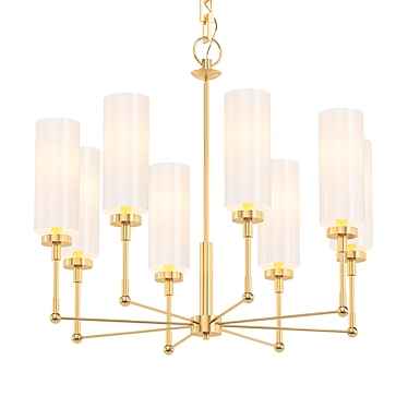 Golden American Style Pendant Chandelier 3D model image 1 