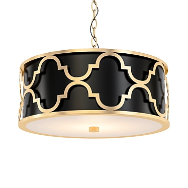 Elegant Black & Gold Pendant 3D model image 1 