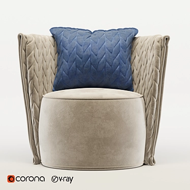 Kertel Armchair: Modern Comfort & Style 3D model image 1 