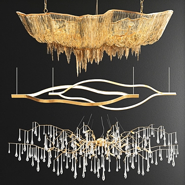 Exquisite Atlantis Henge Bijout Chandelier 3D model image 1 