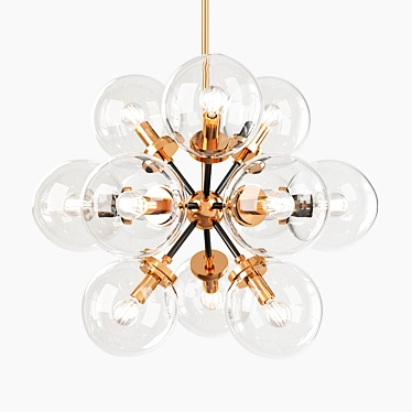 Elegant Glass Burst Chandelier 3D model image 1 