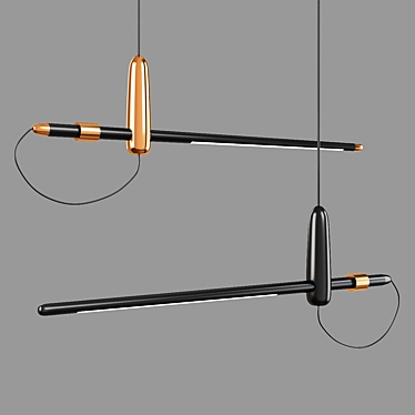 Industrial Rack Chandelier with Barker Inserts 3D model image 1 