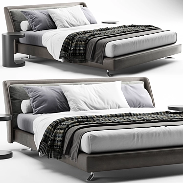 Luxury Spencer Minotti Bed 3D model image 1 