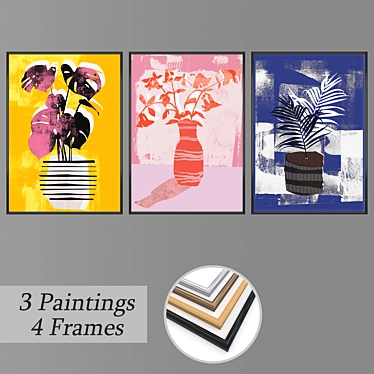 Assorted Set of Wall Paintings 3D model image 1 