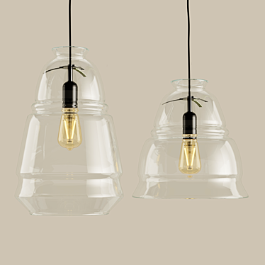 Elegant Glass Ceiling Lamps 3D model image 1 