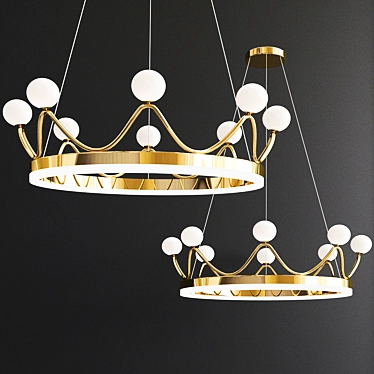 Elegant LED Chandelier 3D model image 1 