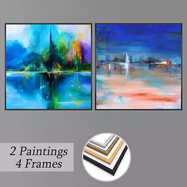 Multi-Framed Wall Paintings Set 3D model image 1 