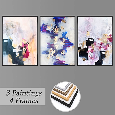 Modern Wall Art Set 3D model image 1 