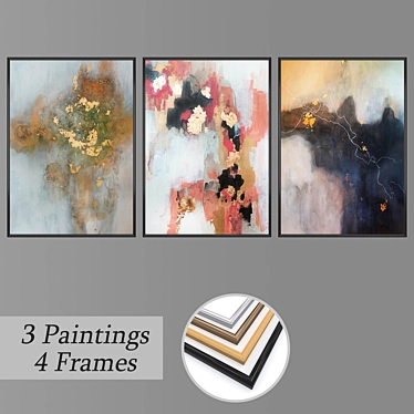 Elegant Wall Art Set 3D model image 1 