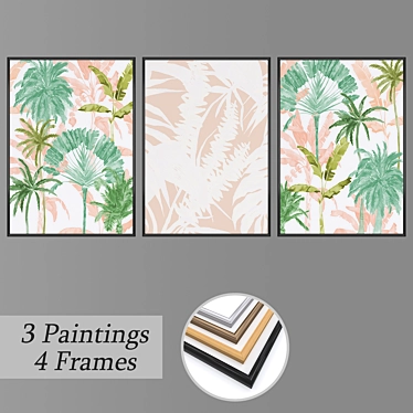 Eclectic Set of Wall Paintings 3D model image 1 