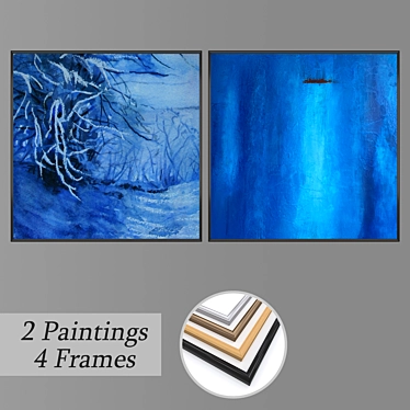 Elegant Framed Wall Art Set 3D model image 1 