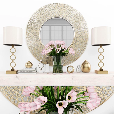 Elegant 60-Piece Decorative Set 3D model image 1 