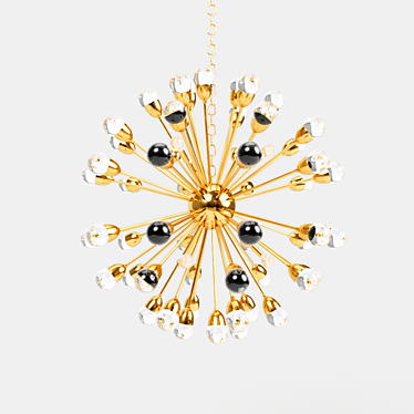 Glamorous Gold Glass Chandelier 3D model image 1 