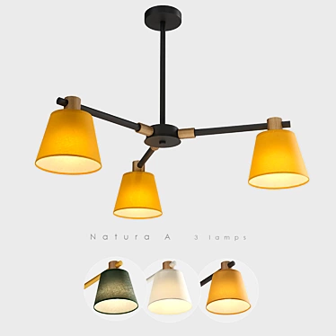 Natura A 3-Lamp Designer Chandelier 3D model image 1 