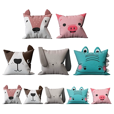 H&M Kids Cushions Set of 5 3D model image 1 