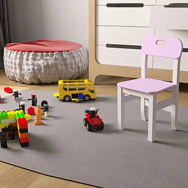 Kids' MDF Wooden Chair - Age 2-7 3D model image 1 
