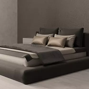 Modern Queen Size Bed 3D model image 1 