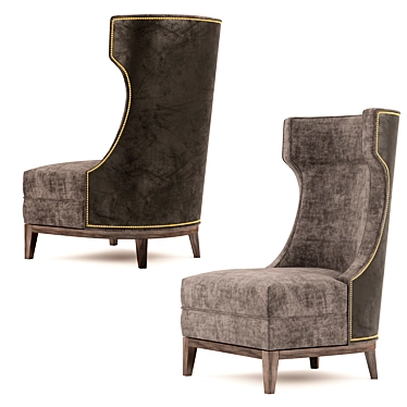 Elegant Parker Wing Chair 3D model image 1 