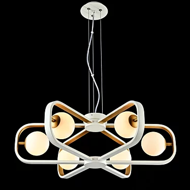 Chandelier MAYTONI  Elegant White/Gold Metal and Glass Fixture 3D model image 1 