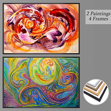 Elegant Wall Art Set with Multiple Frame Options 3D model image 1 