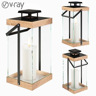 Ethereal Glow Glass Lantern 3D model image 1 