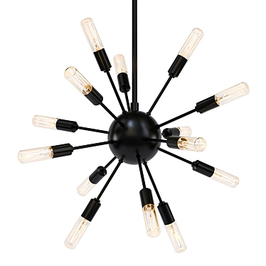 Sleek Industrial Sputnik Chandelier 3D model image 1 