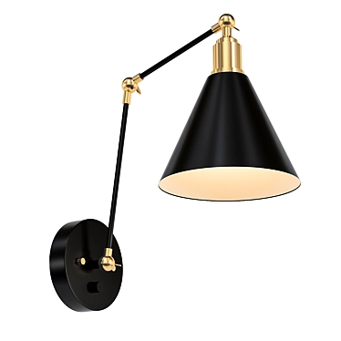 Elegant Wray Black Wall Lamps 3D model image 1 