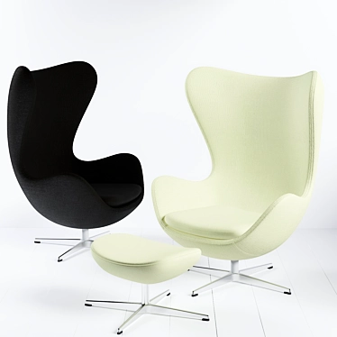 Elegant Egg Chair by Arne Jacobsen 3D model image 1 