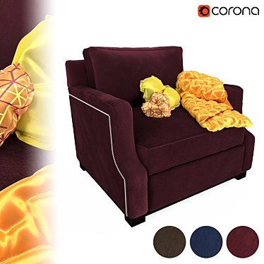 Armchair 002 (3D Model) - Modern Furniture Design  Sleek and Stylish Seating 3D model image 1 