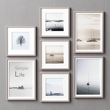 Versatile Collection of 7 Picture Frames 3D model image 1 