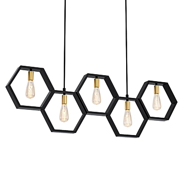 Elegant Geometric Candle Chandelier 3D model image 1 