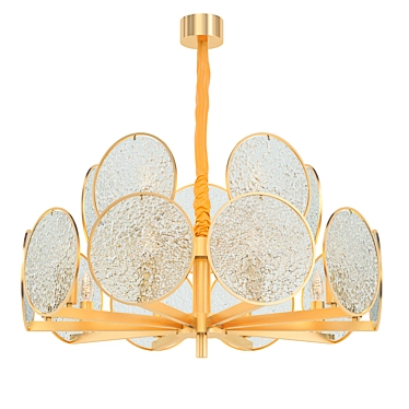 Luxurious Gold Art Deco Chandelier 3D model image 1 