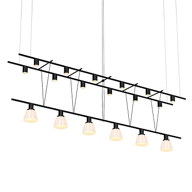 Triangle Truss Pendant with Cylinder Lights 3D model image 1 