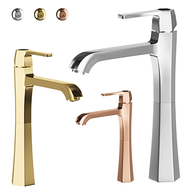 Chérie Tall Basin Mixer: Chrome, Gold, Rose Gold 3D model image 1 