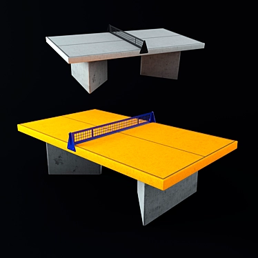 Concrete Tennis Table: Urban Park Furniture 3D model image 1 