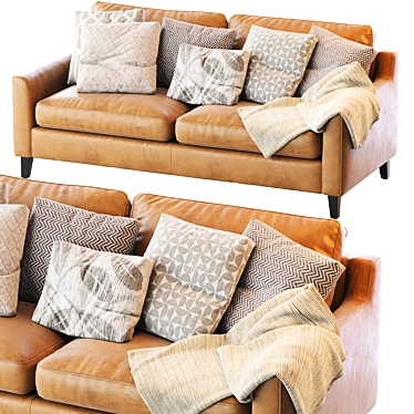 Elegant Beverly Upholstered Sofa 3D model image 1 