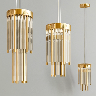 PHARO Brass Pendant Lamp - Luxurious Lighting. 3D model image 1 