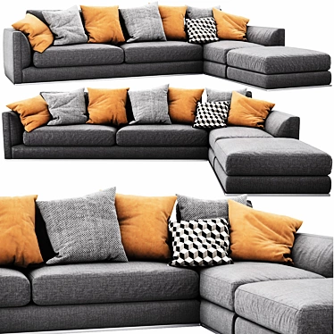 Sleek B&B Italia Richard Sectional: Versatile and Stylish 3D model image 1 