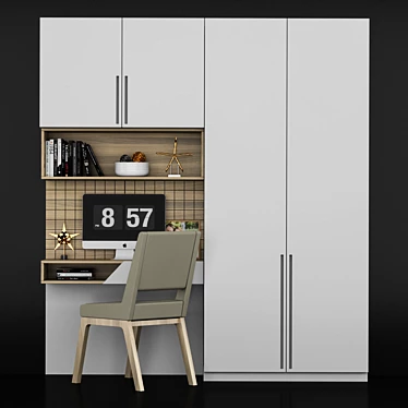 Home Office Shelving Unit | 240cm x 268cm x 50cm 3D model image 1 