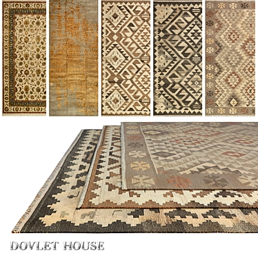 Title: DOVLET HOUSE Carpets - 5 Piece Set (534) 3D model image 1 