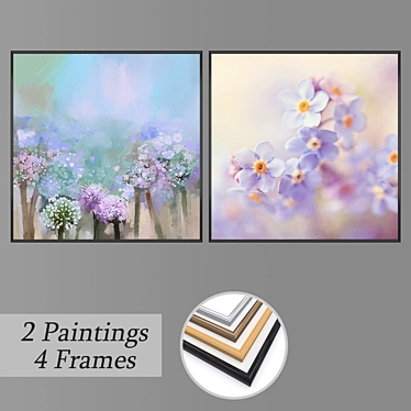 Elegant Wall Art Set 3D model image 1 