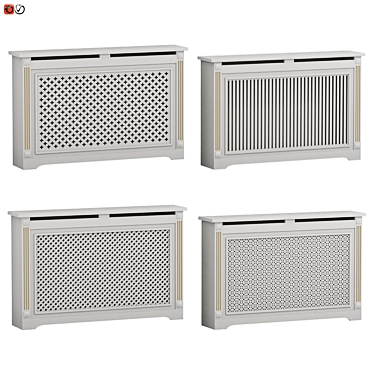 Elegant Radiator Screen Set 3D model image 1 