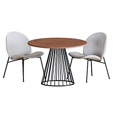 Elegant Liverpool Dining Set with OLA Chairs 3D model image 1 