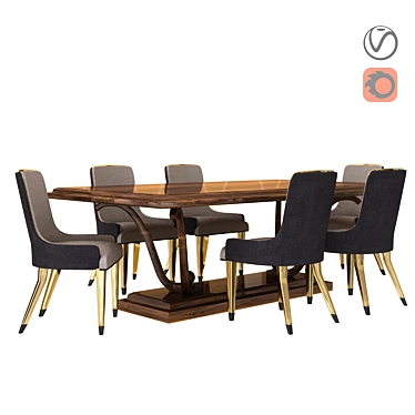 Elegant Classic Dining Chair 3D model image 1 
